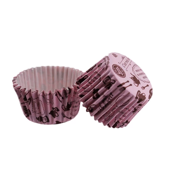 Cupcake Kalıbı Pet Kapsül  Kek Kalıbı 48X34 MM (100 Adet)  Mutfak Desenli ürün görseli 1