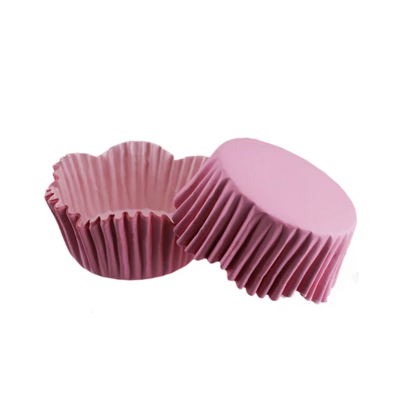 Cupcake Kalıbı Pet Kapsül Dalgalı Kek Kalıbı 65X38 MM (100 Adet)  Pembe ürün görseli 1