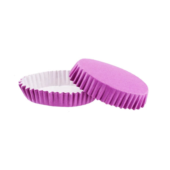 Cupcake Kalıbı Pet Kapsül Oval Model Düz Renk (100 Adet) F11  Mor ürün görseli 1