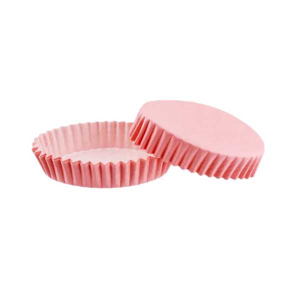 Cupcake Kalıbı Pet Kapsül Oval Model Düz Renk (100 Adet) F11  Pembe ürün görseli 1