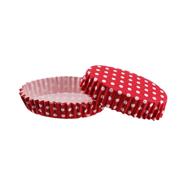 Cupcake Kalıbı Pet Kapsül Oval Model Kek Kalıbı (100 Adet) F11  Puantiyeli Kırmızı ürün görseli 1