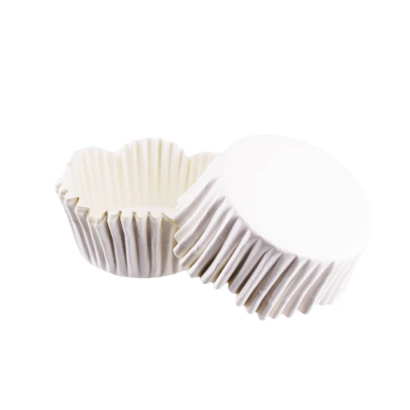 Cupcake Kalıbı Pet Kapsül Dalgalı Kek Kalıbı 65X38 MM (100 Adet)  Beyaz ürün görseli 1