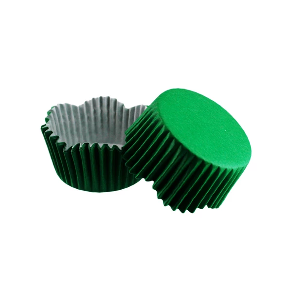 Cupcake Kalıbı Pet Kapsül Dalgalı Kek Kalıbı 65X38 MM (100 Adet)  Yeşil ürün görseli 1
