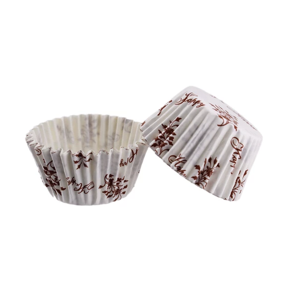 Cupcake Kalıbı Pet Kapsül  Kek Kalıbı 48X34 MM (100 Adet)  Sarmaşık Desenli ürün görseli 1