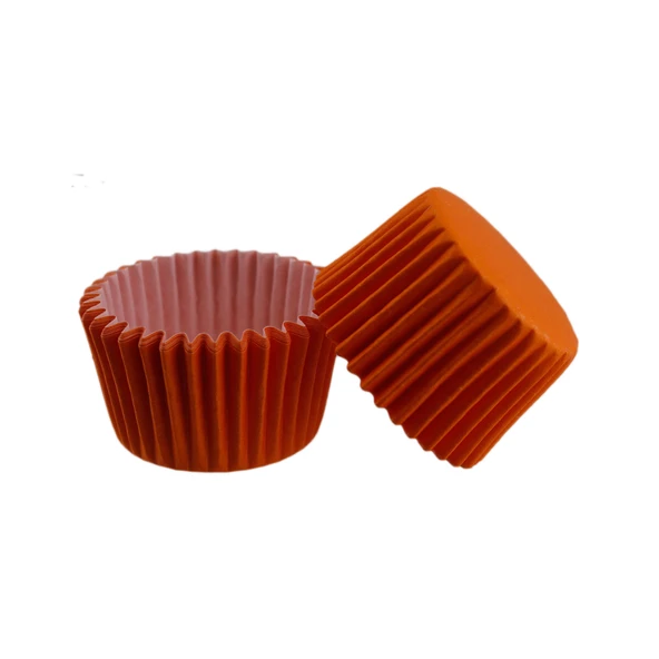 Cupcake Kalıbı Pet Kapsül  Kek Kalıbı 48X34 MM (100 Adet)  Turuncu ürün görseli 1