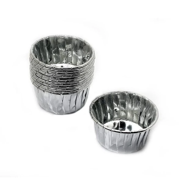 Cupcake Kalıbı Minik Boy 38*30 Sufle-Muffin Kek Kalıbı (50 Adet)  Gümüş ürün görseli 1