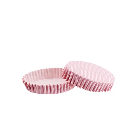 Cupcake Kalıbı Pet Kapsül Oval Model Kek Kalıbı (100 Adet) F11  Pembe Küçük Puanlı ürün görseli 1