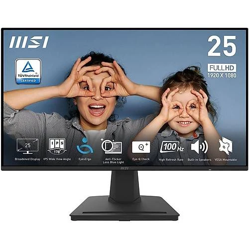 MSI 24.5 PRO MP252 1920x1080 FHD 16:9 FLAT IPS 100HZ 1MS ADAPTIVE-SYNC MONITOR ürün görseli 1