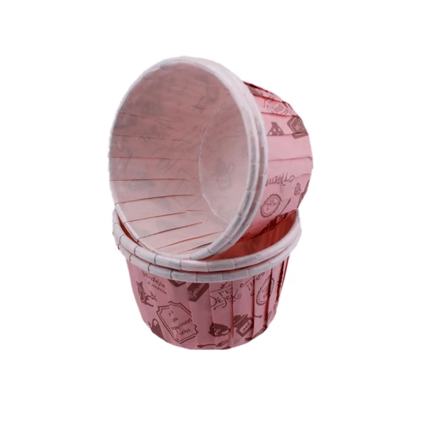 Cupcake Kalıbı Orta Boy 50*39 MM DESENLİ (100 Adet)  Pembe Mutfak Desenli ürün görseli 1