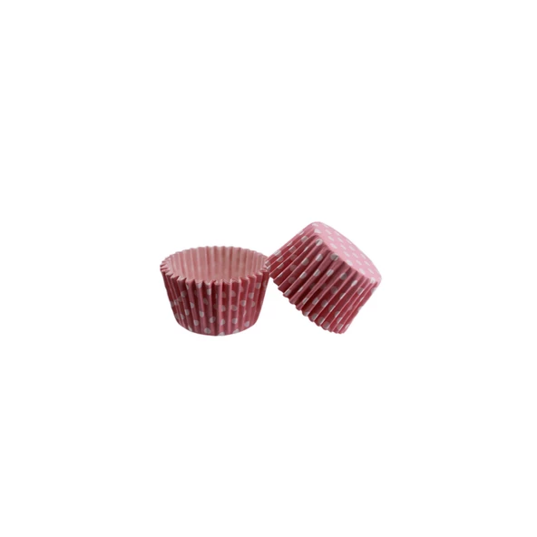 Kek Kalıbı Pet Kapsül 52X45 MM Kağıt Cupcake Kağıdı (100 Adet)  Puantiyeli Pembe ürün görseli 1