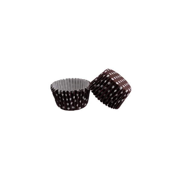 Kek Kalıbı Pet Kapsül 52X45 MM Kağıt Cupcake Kağıdı (100 Adet)  Puantiyeli Kahverengi ürün görseli 1