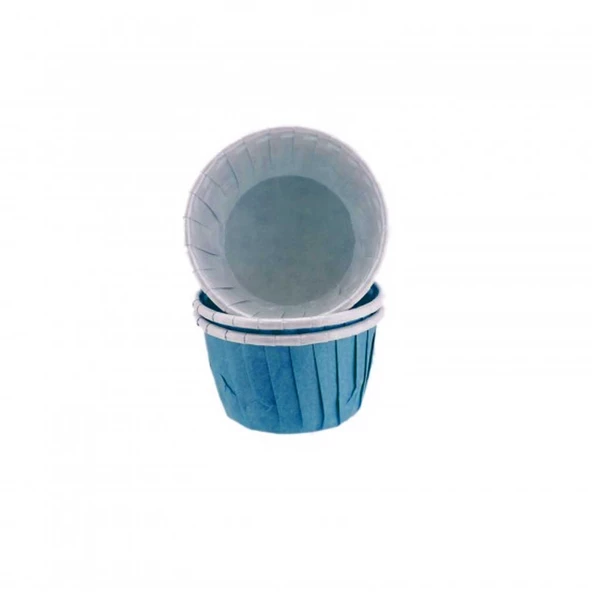 Cupcake Kalıbı Orta Boy Düz Renk  50*39 Mm (50 Adet)  Mavi ürün görseli 1