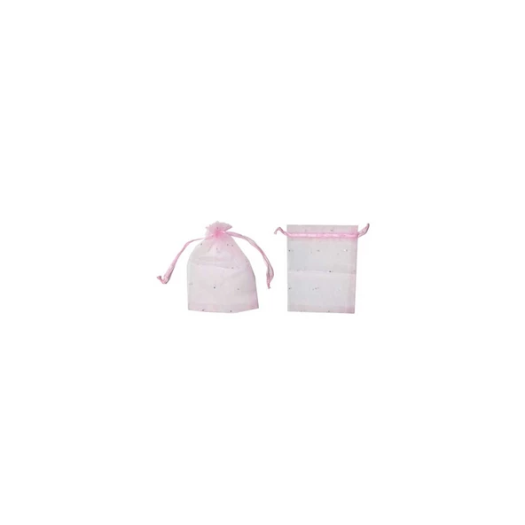 Kına Çerez Kesesi Organze Taşlı 9X12 Cm (50 Adet)  Pembe ürün görseli 1