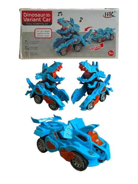 Trex Dinazor Figür Araba Sesli Işıklı Pilli Müzikli  Transformers Robot Dinozor 20Cm ürün görseli 1