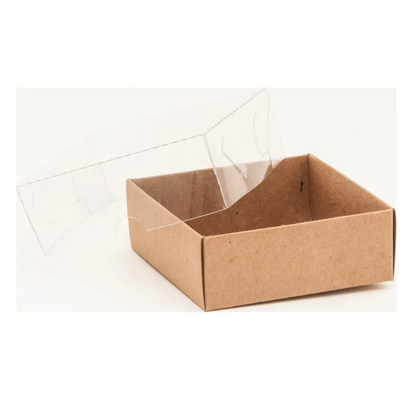 Asetat Kapaklı Karton Kutu 12X12X3 (50 Adet)  Kraft ürün görseli 1