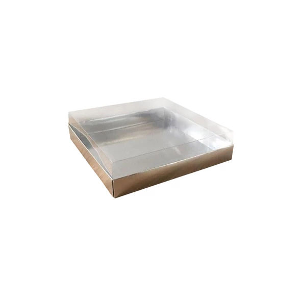 Asetat Kapaklı Karton Kutu Havlu Kutusu 20X20X5  CM (10 Adet)  Gümüş ürün görseli 1