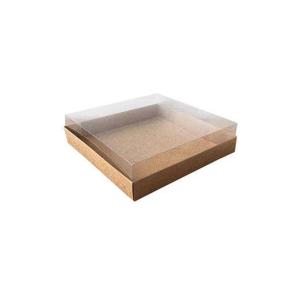 Asetat Kapaklı Karton Kutu Havlu Kutusu 20X20X5  CM (10 Adet)  Kraft ürün görseli 1