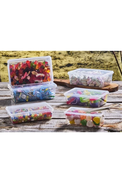 SUPERCUPP Plastik Kapaklı Saklama Kabı 10 Adet-Bakliyat,Yemek,Oyuncak,Hobi,Dondurucu-1 Litre 19x13x6cmPP600 ürün görseli 1