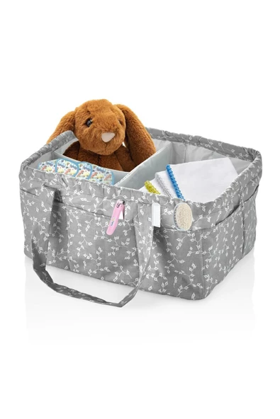 Babyjem Katlamalı Anne&bebek Organizer Gri Çiçek ürün görseli 1