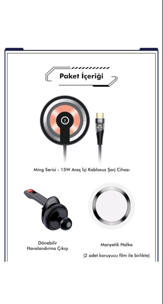 TOTU CACW-063 Super Fast Magsafe Özelikli 15 W Araç içi Kablosuz Telefon Tutucu - Resim 12