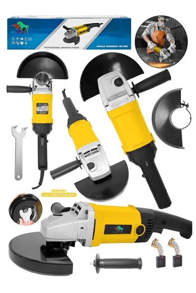 DAFLONG Büyük Boy 180mm Taşlama Makinesi Metal Kesme Spiral Jet Taşı 180mm Taş-SARI ürün görseli 1