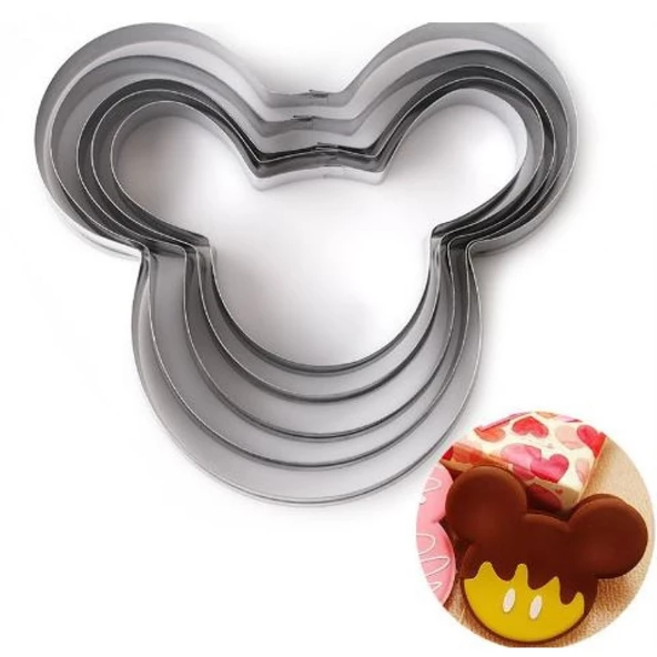 Kek Kurabiye Ve Pasta Kalıbı Metal 5 Li Set Mickey Mause ürün görseli 1