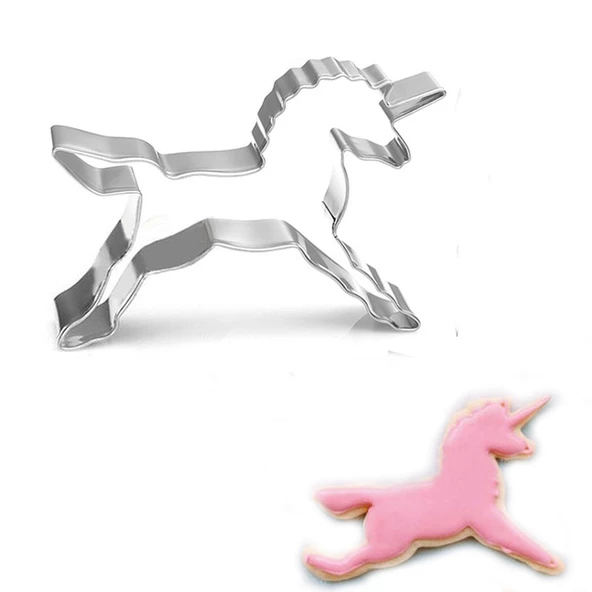 Unicorn Kek Kurabiye Ve Pasta Kalıbı Metal 8.5X8.5 CM ürün görseli 1