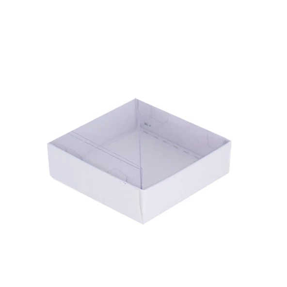Asetat Kutu Altı Karton 7X7X2.2 CM (50 Adet)  Beyaz ürün görseli 1