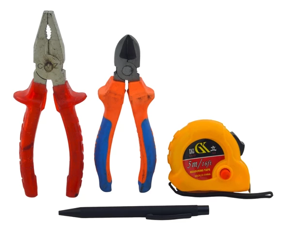 CVZ Pense 18cm,Super Yan Keski 15.5cm,GK 5m/6ft Metre,Metal Tükenmez Kalem Set1 ürün görseli 1