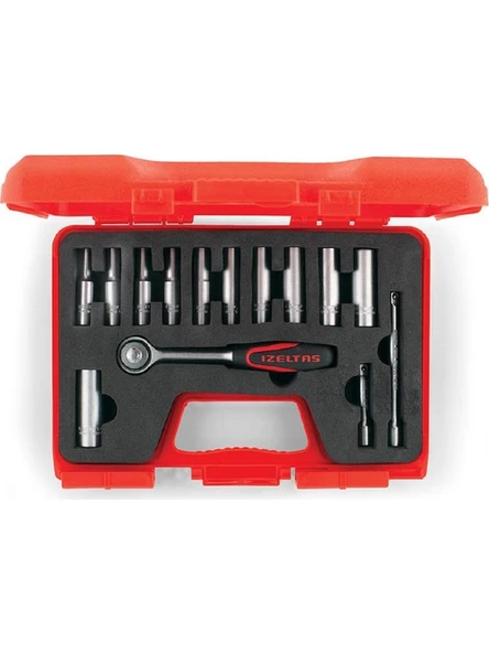 İzeltaş Derin Lokma Anahtar Takımı 1/4" 14 Parça 1107006014 ürün görseli 1