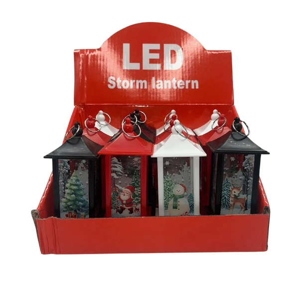 Yılbaşı Fener Ledli Kare Desenli 13 Cm 1 Adet ürün görseli 1