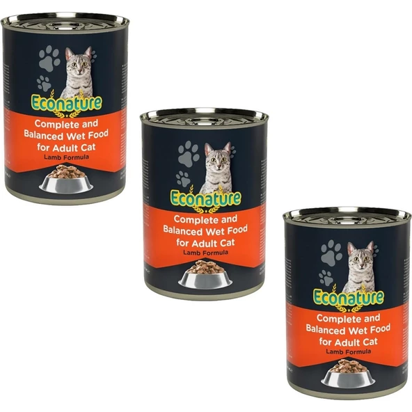 Econature Kuzu Etli Kedi Konservesi 400 gr (3 Adet) ürün görseli 1