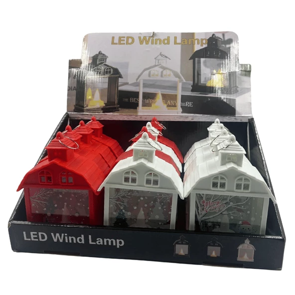 Yılbaşı Fener Ledli Ev Model 15 Cm 1 Adet ürün görseli 1