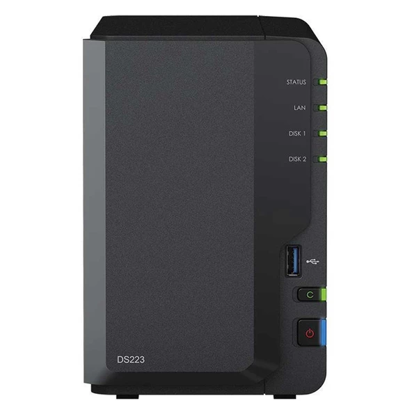 Synology DS223A5 2GB 10TBHDD 2x3.5" SATA Desteği RAID(0-1) NAS Depolama Ünitesi ürün görseli 1