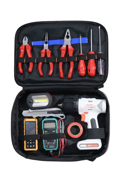Elektronik El Takım Çantası S - Kompakt, 17 Bölmeli, Suya Dayanıklı İmpertex Keten ürün görseli 1