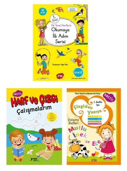 1. Sınıf Anetil İlk Okuma Seti 12 Kitap (Hikaye Seti - Harf ve çizgi çalışması - Çalışma defteri) ürün görseli 1