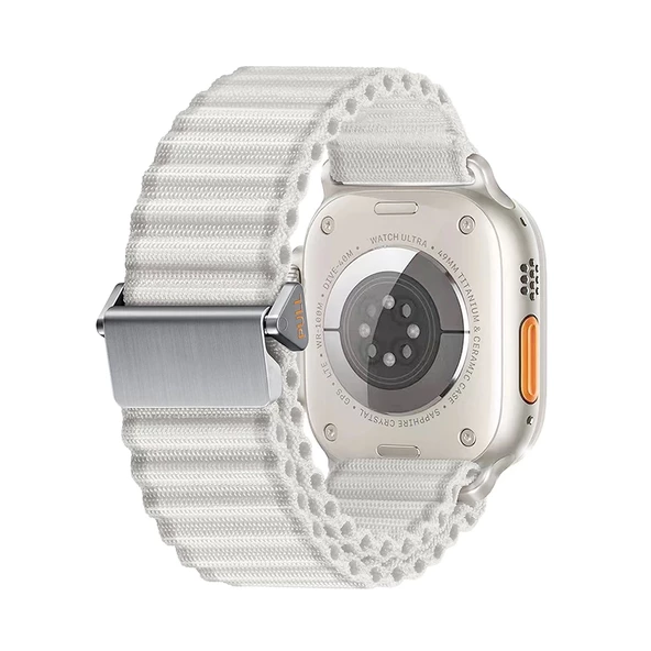 Apple Watch Ultra 49mm Uyumlu Yumuşak Kumaş Hasır Örgülü Kordon KRD-123 ürün görseli 1