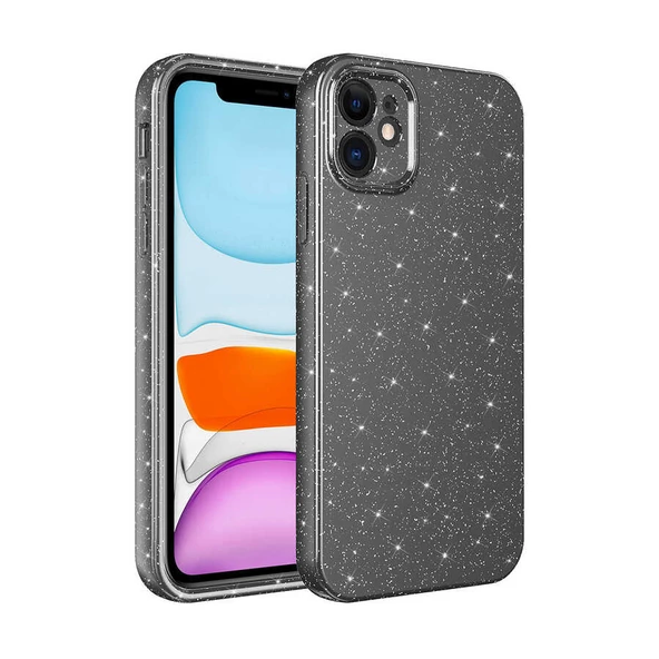 iPhone 12 Kılıf Kamera Korumalı Simli Lüks Koton Kapak ürün görseli 1