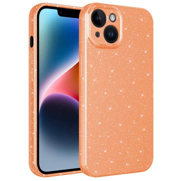 iPhone 14 Kılıf Kamera Korumalı Simli Lüks Koton Kapak ürün görseli 1