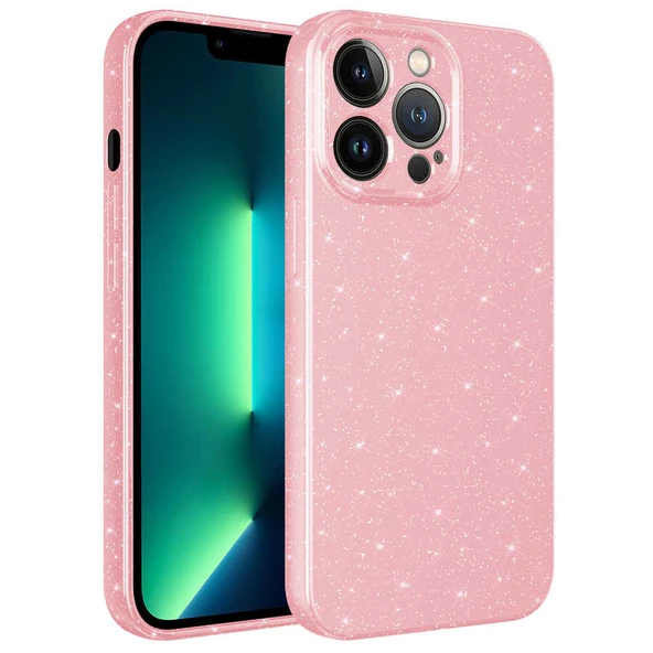 iPhone 13 Pro Max Kılıf Kamera Korumalı Simli Lüks  Koton Kapak ürün görseli 1