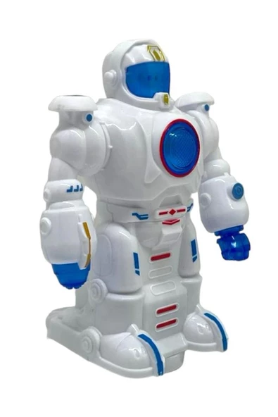 Çarp Dön Sesli Işıklı Robot 16 Cm Beyaz - Resim 2