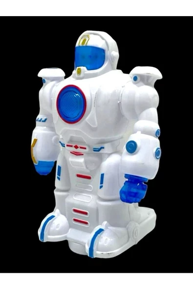 Çarp Dön Sesli Işıklı Robot 16 Cm Beyaz - Resim 4