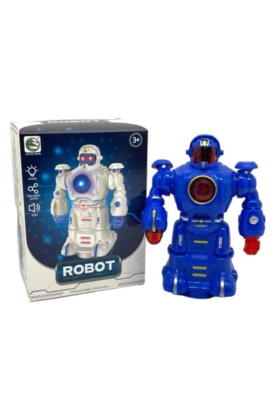 Çarp Dön Sesli Işıklı Robot 16 Cm Mavi - Resim 6