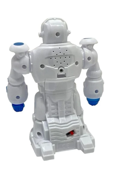 Çarp Dön Sesli Işıklı Robot 16 Cm Beyaz - Resim 5