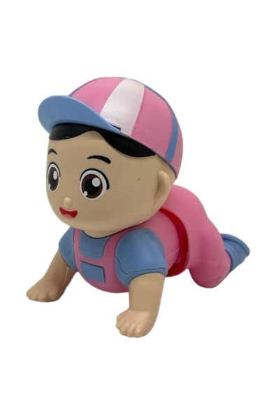 Kutulu Pilli Emekleyen Kasketli Pembe Bebek 11 Cm ürün görseli 1