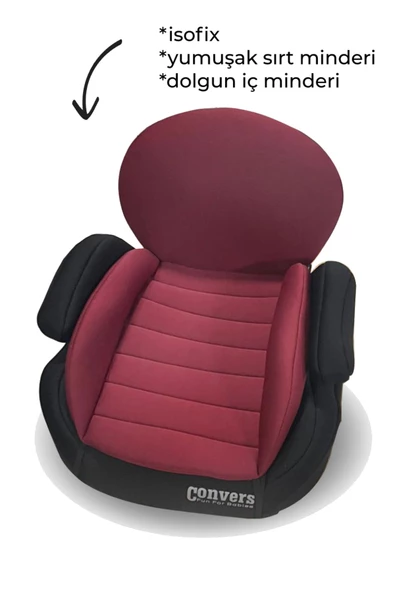 Convers baby İsofix'li Oto Koltuk Yükseltici Bordo ürün görseli 1