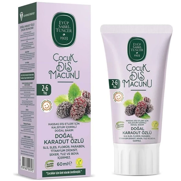Eyüp Sabri Tuncer Doğal Karadut Özlü 2-6 Yaş Çocuk Diş Macunu 60 ml ürün görseli 1
