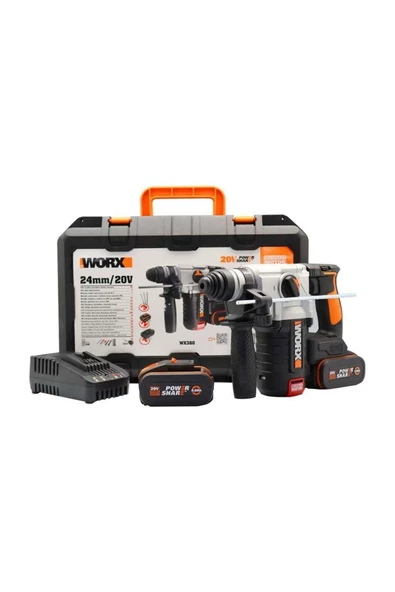 Wx380 20volt 4.0ah. 2.2j Li-ion Çift Akülü Şarjlı Profesyonel Sds-plus Pnömatik Kırıcı/delici ürün görseli 1