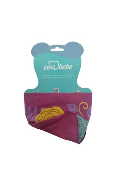 SEVİ BEBE Fular Önlük Lila Çiçekli ürün görseli 1