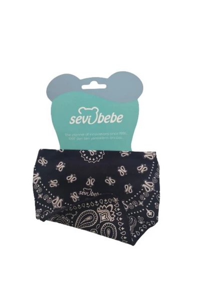 SEVİ BEBE Fular Önlük Siyah Desenli ürün görseli 1